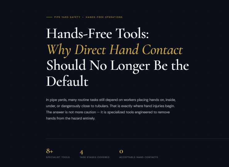 Pipe Yard Safety: Hands-Free Tools That Reduce Hand Risk