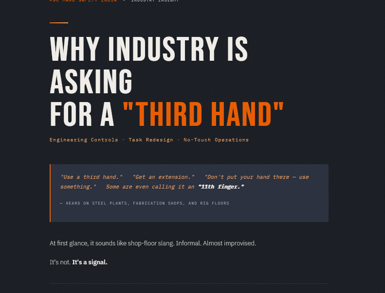 Third Hand Industrial Safety: Eliminating Hand Hazards
