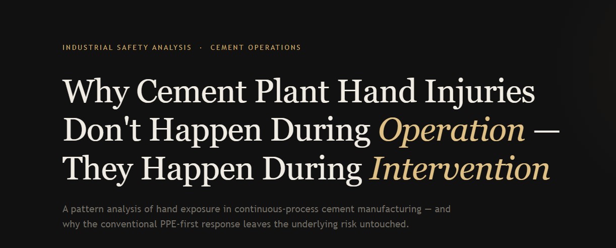 Cement Plant Hand Injury Prevention: Why Injuries Happen During Intervention, Not Operation