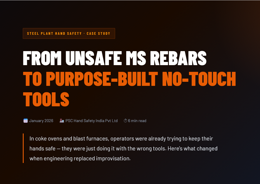 Coke Oven Hand Safety Tools: Replacing Unsafe Rebars with Engineered No-Touch Solutions