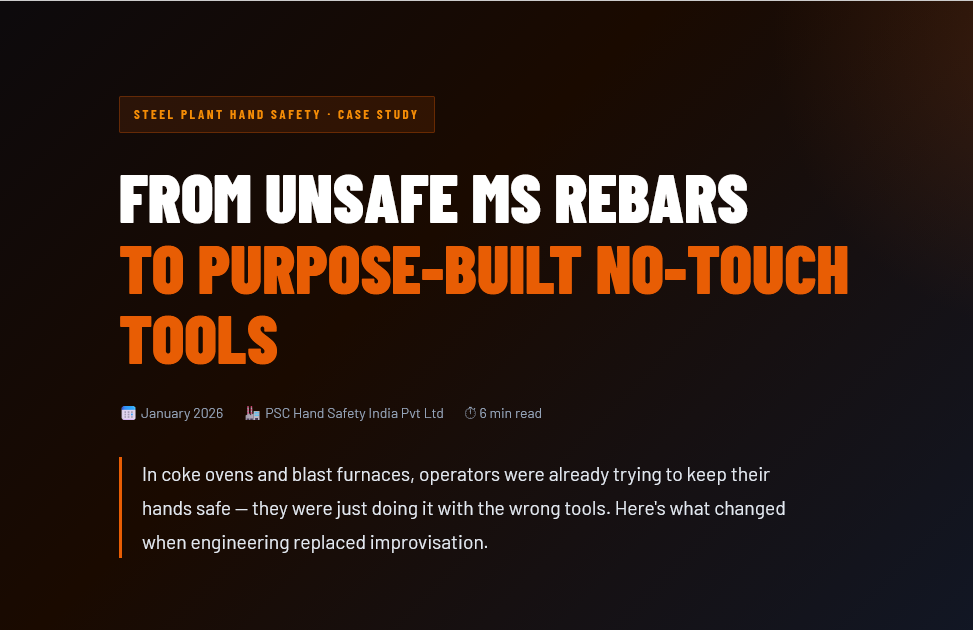 Coke Oven Hand Safety Tools: Replacing Unsafe Rebars with Engineered No-Touch Solutions